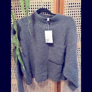 dark gray/green mock neck sweater